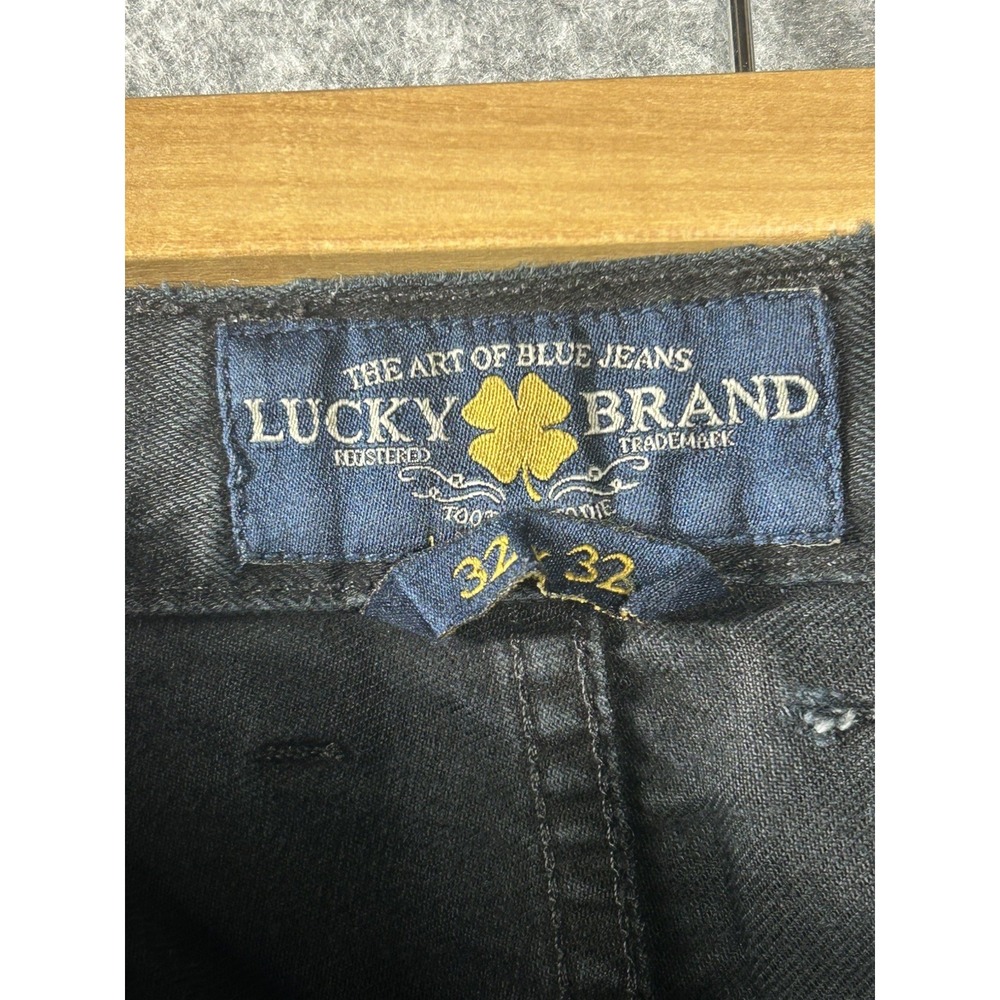 Lucky Brand USA Made Black Straight Leg 181 Jeans Men's 32x32 Dark Wash Y2K 90s